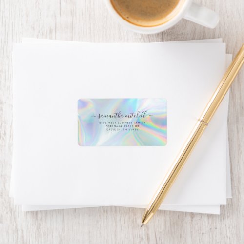 Holographic Personal Script Shipping Address Label