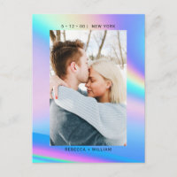 Holographic Photo Wedding Save the Date Invitation