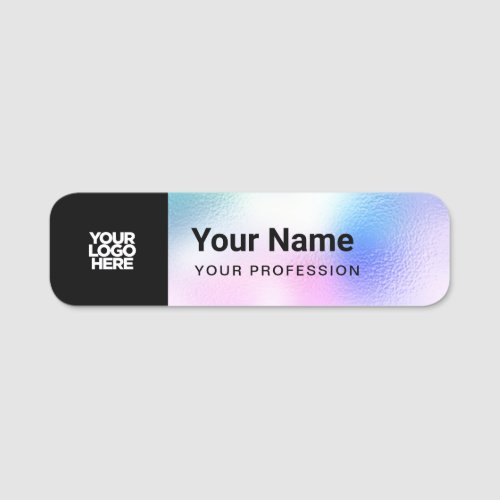 Holographic Pin Name Tag or Magnetic with Logo