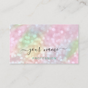 Holographic Pink Blue Professional Rosse Makeup Business Card