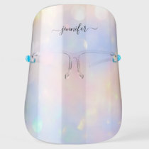Holographic Pink Custom Name Color Therapy Face Shield
