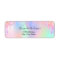 Holographic pink drips return address