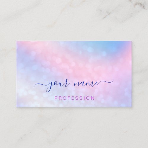 Holographic Pink Dusty Blue Professional Abstract Business Card