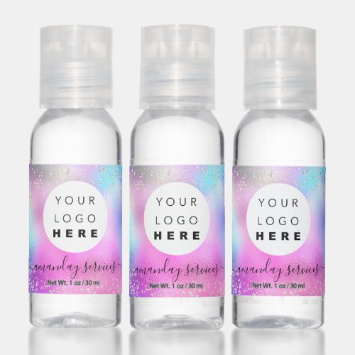 Holographic Pink Glitter Custom Logo Promotional Hand Sanitizer