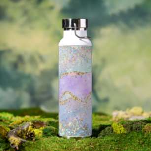 Holographic Pink Glitter Effect Unicorn Mermaid  Water Bottle