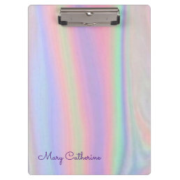 Holographic Pink Personalized Clipboard
