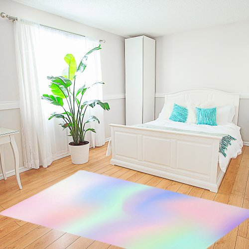 Holographic pink purple girls room rug