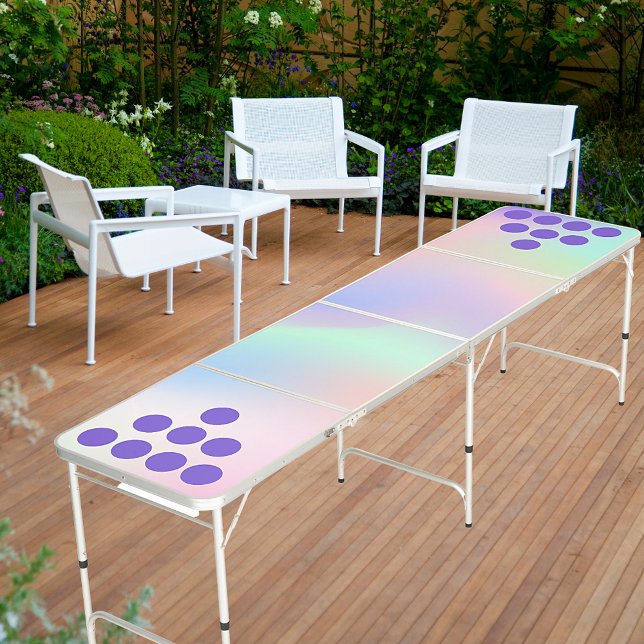 Holographic pink purple mint green girly beer pong table (Creator Uploaded)