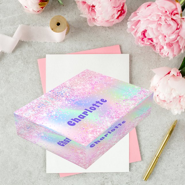 Holographic pink purple mint name paperweight (Creator Uploaded)