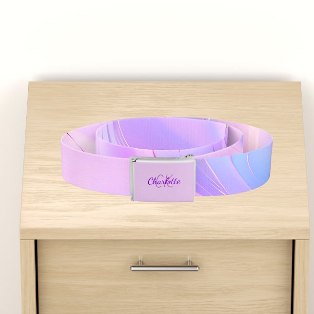 Holographic pink purple monogram initails name belt (Creator Uploaded)