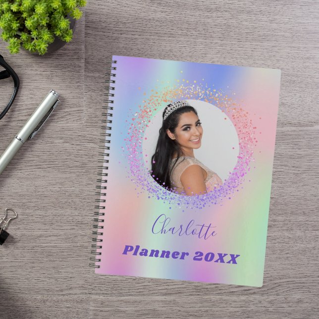 Holographic pink purple photo appointments planner (Creator Uploaded)