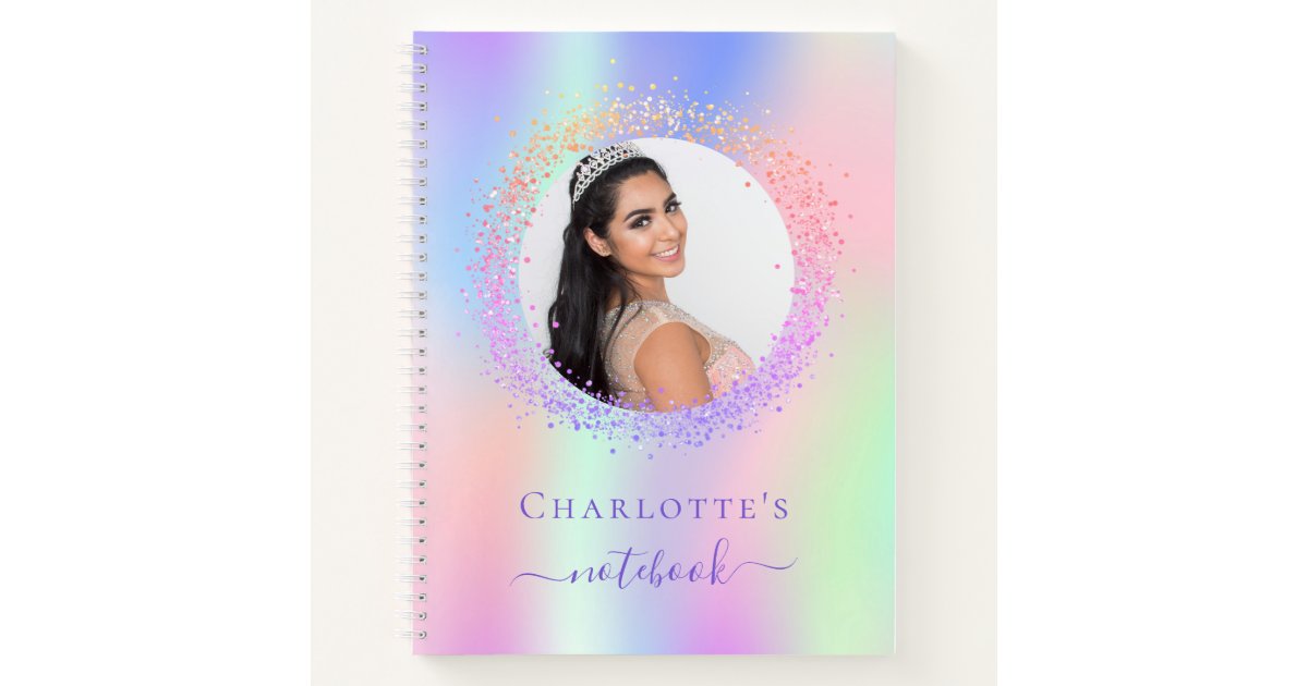 Holographic Hot Pink Glitter Drips Sketchbook Notebook