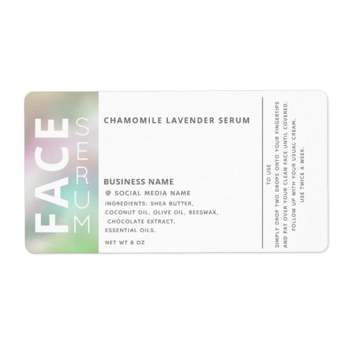 Holographic professional hair  skincare product  label