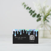 Holographic Professional Nail Salon QR code Business Card (Standing Front)