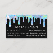 Holographic Professional Nail Salon QR code Business Card (Back)