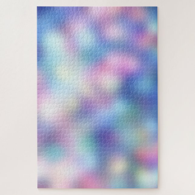 Holographic Purple Bokeh Blur Colorful Gradient Jigsaw Puzzle (Vertical)
