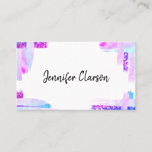 Holographic Purple Brush Glitter Makeup Artist Business Card