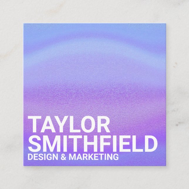 Holographic Purple Color Shift Square Business Card (Front)