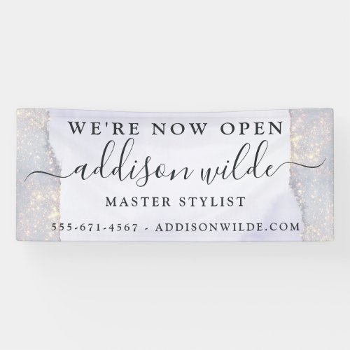 Holographic Purple Glitter Luxury Glam Business Banner