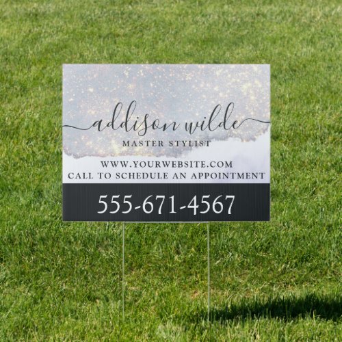 Custom Banners And Signs 10 Holographic Purple Glitter Luxury Glam Business Sign