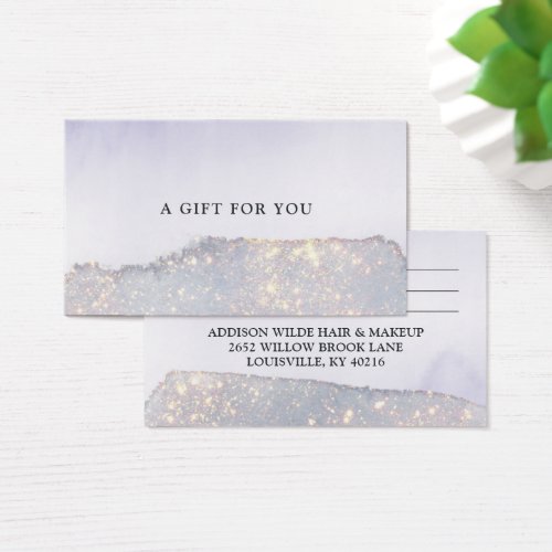 Holographic Purple Glitter Luxury Glam Gift Card