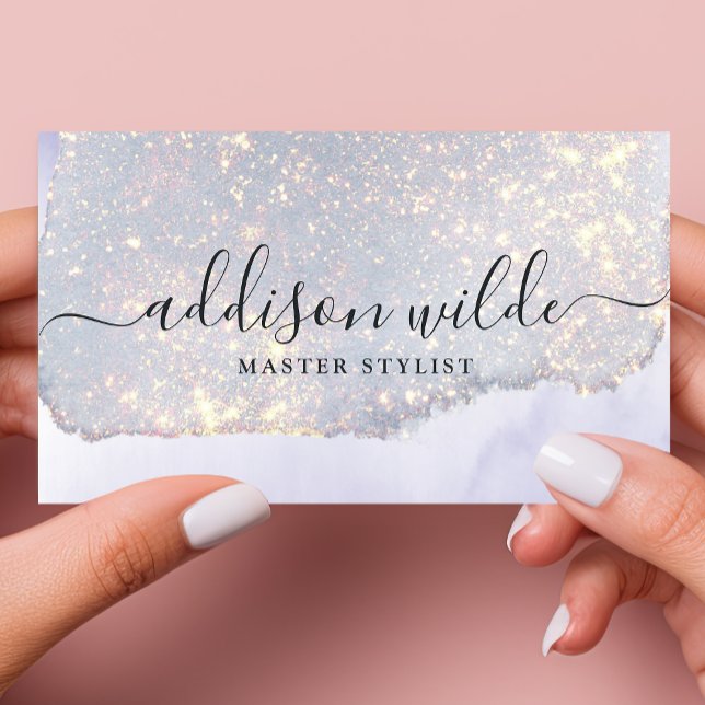 Holographic Purple Glitter Luxury Glam Iridescent Business Card (Creator Uploaded)