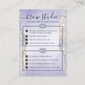 Holographic Purple Glitter Luxury PMU Aftercare Business Card (Back)