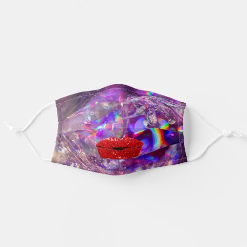 Holographic Purple Rainbow Red Kiss Lips Covid_19 Adult Cloth Face Mask