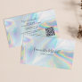 Holographic QR Code Beautician Hair Stylist Business Card