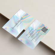 Holographic Qr Code Beautician Salon Handmade Business Card at Zazzle