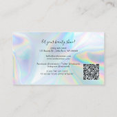 Holographic QR Code Beautician Salon Handmade Business Card (Back)