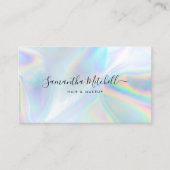 Holographic QR Code Beautician Salon Handmade Business Card (Front)