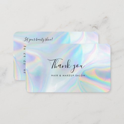 Holographic QR Code Brand Owner Thank You Business Card