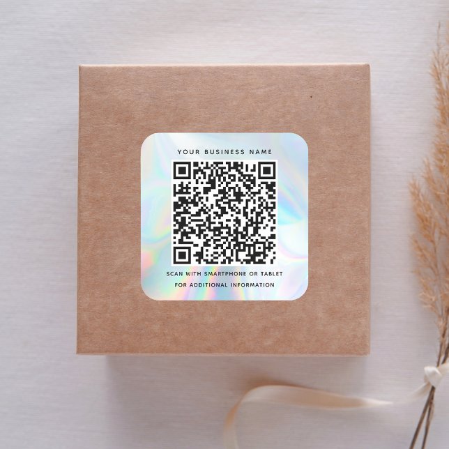 Holographic QR Code Business and Professional Square Sticker (Holographic QR Code Business and Professional Square Sticker)