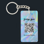 Holographic QR Code Business Card Your Logo Keychain<br><div class="desc">Holographic QR Code Business Card Your Logo Keychain</div>