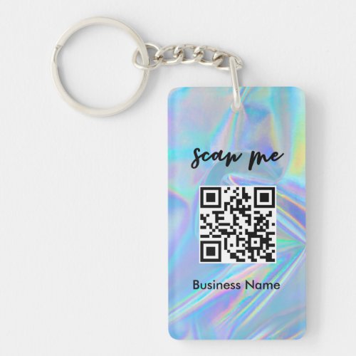 Holographic QR Code Business Card Your Logo Keychain