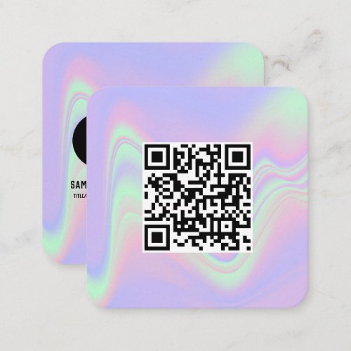 Holographic QR Code Business Logo Business Card