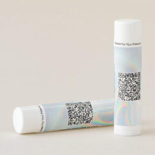 Holographic QR Code Business Name Custom Lip Balm