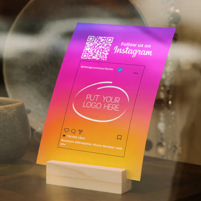 Holographic Qr Code Small Business Instagram Holder | Zazzle