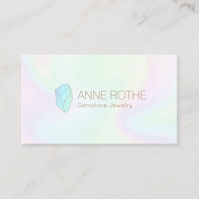 Holographic Quartz Crystal Energy Healer   Business Card (Front)
