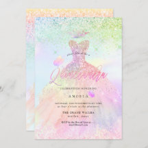Holographic Quinceanera Princess+Butterflies