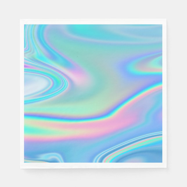 Holographic Rainbow Abstract Napkins (Front)