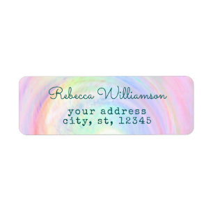Holographic Rainbow Aesthetic Pastel Swirl Label