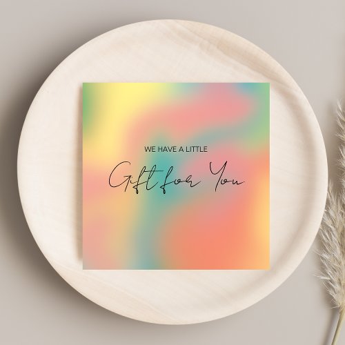  Holographic Rainbow Blush Pink Gift Certificate