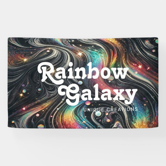 Holographic Rainbow Glitter 70s Galactic Creative  Banner (Horizontal)