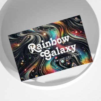 Holographic Rainbow Glitter 70s Galactic Creative  Business Card by 1201am at Zazzle