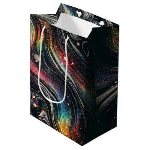 Holographic Rainbow Glitter 70s Galactic Creative  Medium Gift Bag