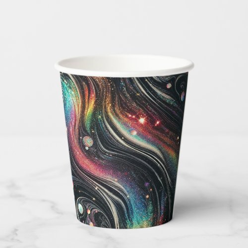 Holographic Rainbow Glitter 70s Galactic Creative  Paper Cups