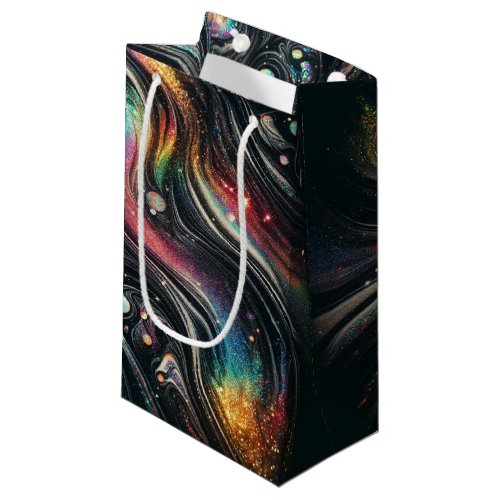 Holographic Rainbow Glitter 70s Galactic Creative  Small Gift Bag