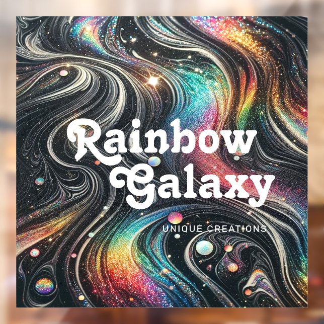 Holographic Rainbow Glitter 70s Galactic Creative  Window Cling (Sheet 2)